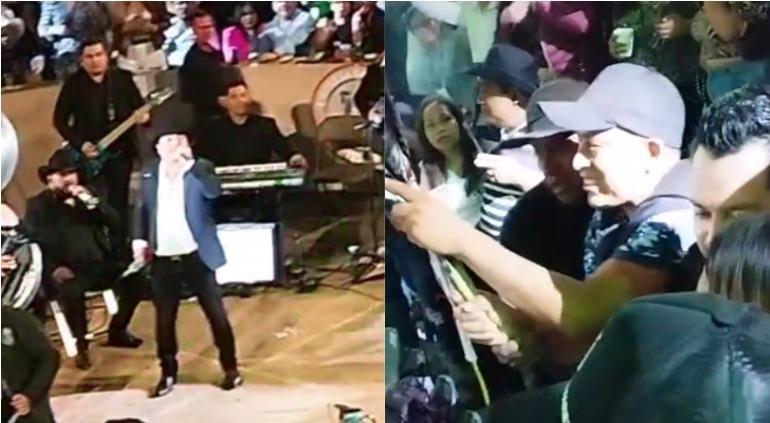 Agreden a Julión Álvarez en pleno concierto, le lanzaron un vaso de cerveza
