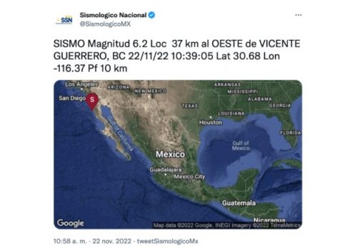 Baja California registra sismo de 6.2 en pleno México vs Polonia