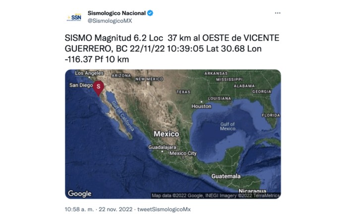 Baja California registra sismo de 6.2 en pleno México vs Polonia