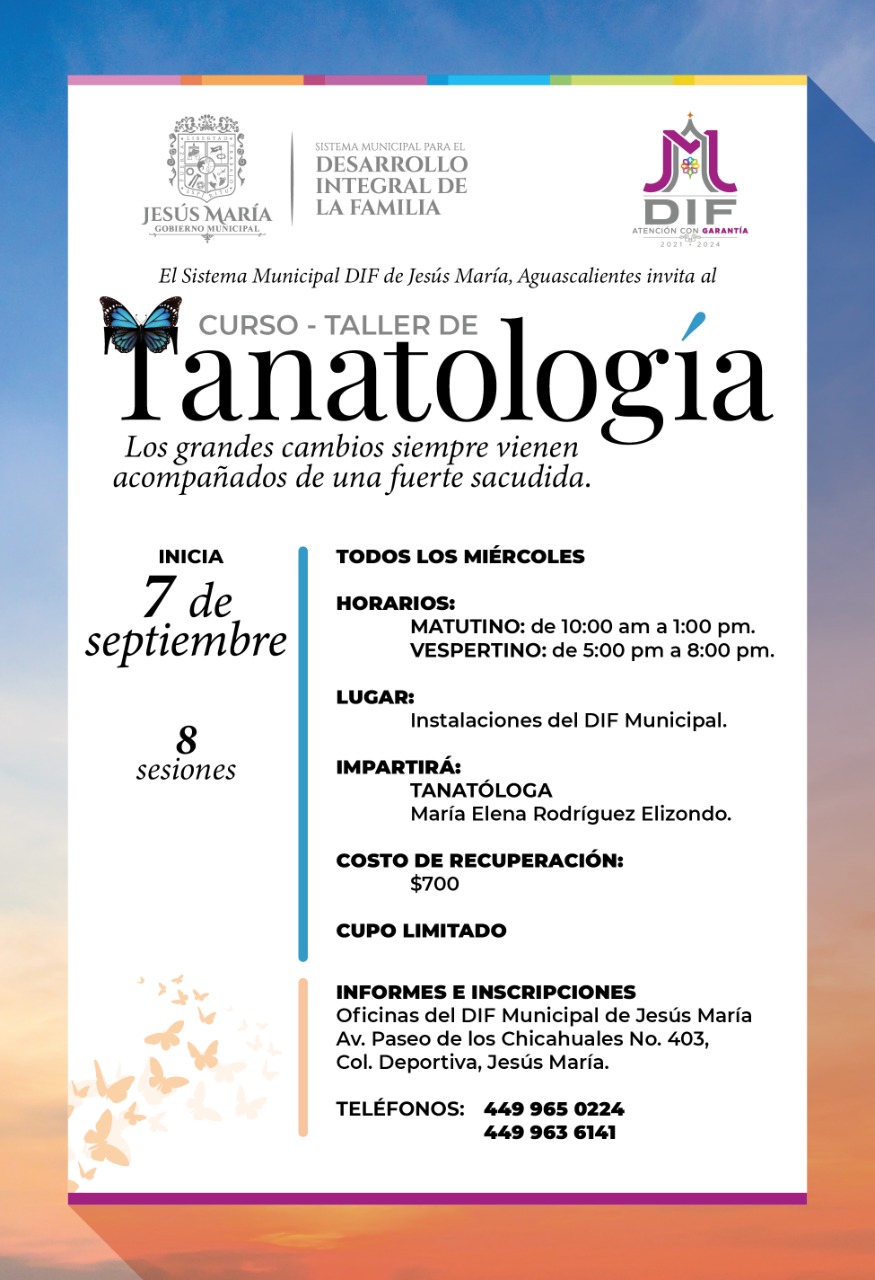 INVITAN AL NUEVO TALLER DE TANATOLOGÍA EN JESÚS MARÍA