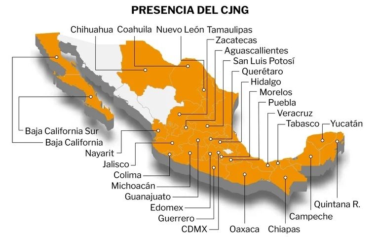 Al CJNG solo le faltan 4 estados para conquistar todo México