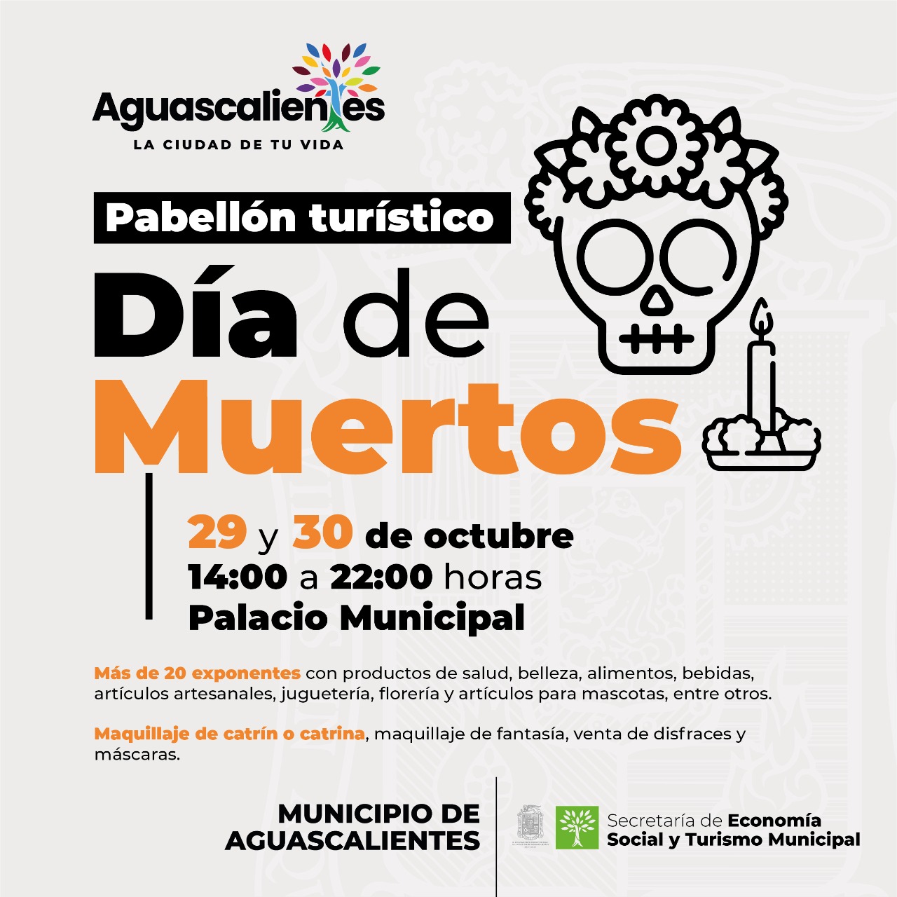SE INSTALARÁ PABELLÓN TURÍSTICO POR EL DÍA DE MUERTOS 29 Y 30 DE OCTUBRE EN PALACIO MUNICIPAL
