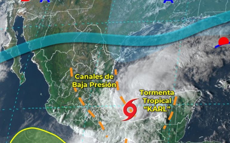 Se forma la tormenta tropical Karl al oriente del país