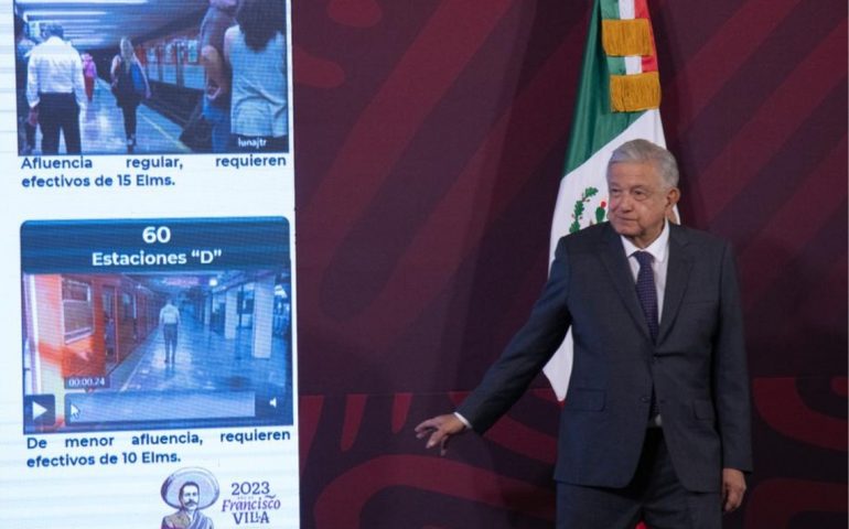 AMLO niega militarización en el metro tras despliegue de la GN