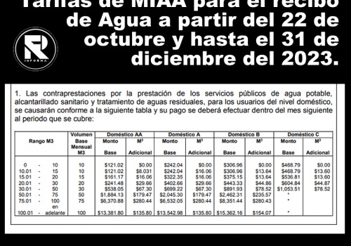 ESTAS SERÁN LAS TARIFAS DE AGUA DE MIAA