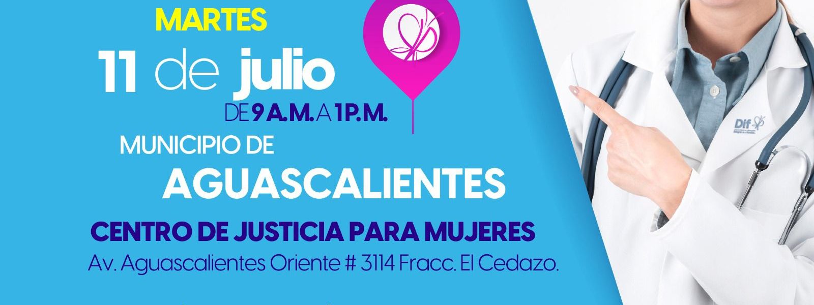 El Centro de Justicia para Mujeres invita a la brigada medica este 11 de julio