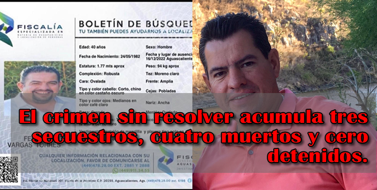 CUATRO MUERTOS, TRES SECUESTROS Y CERO DETENIDOS