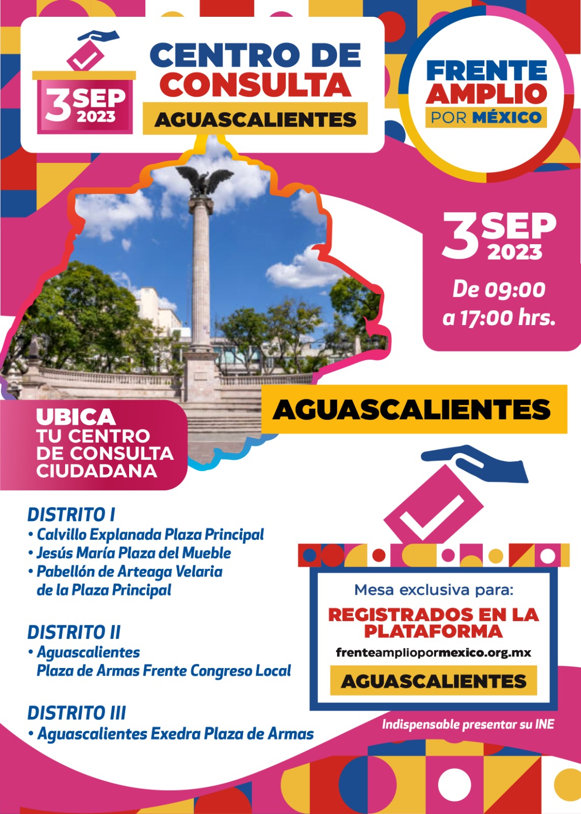 SE HABILITARÁN PUNTOS PARA LA CONSULTA CIUDADANA DEL FRENTE AMPLIO POR MÉXICO EN AGUASCALIENTES