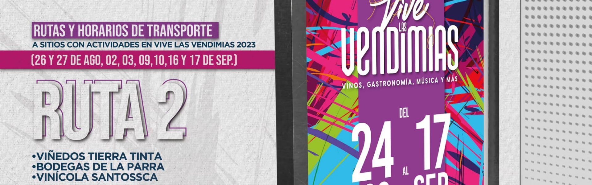 SECRETARÍA DE TURISMO ANUNCIA LA OPERACIÓN DE TRANSPORTE GRATUITO PARA DIVERSAS SEDES DE «VIVE LAS VENDIMIAS 2023”