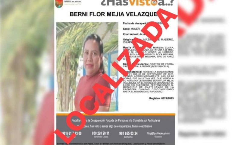 Localizan el cuerpo de la maestra Berni Flor Mejía Velázquez que habia sido secuestrada