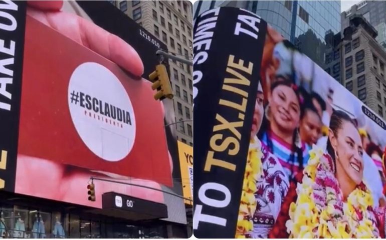 Ex senador Moreno Brizuela se atribuye pago de propaganda de Sheinbaum en Times Square