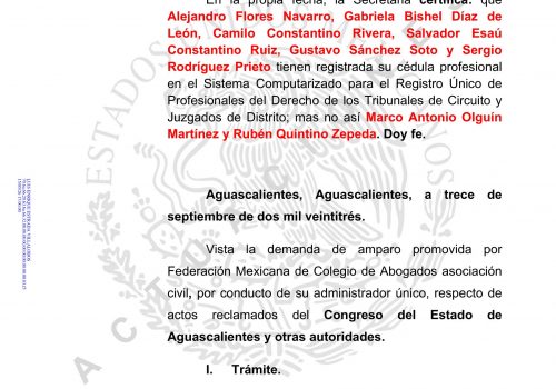 JUEZ DESECHA AMPARO DEL COLEGIO DE ABOGADOS VS REFORMA AL PODER JUDICIAL