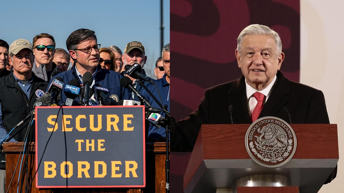 AMLO se burla de la visita de Mike Johnson en la frontera «no les salió su numerito»