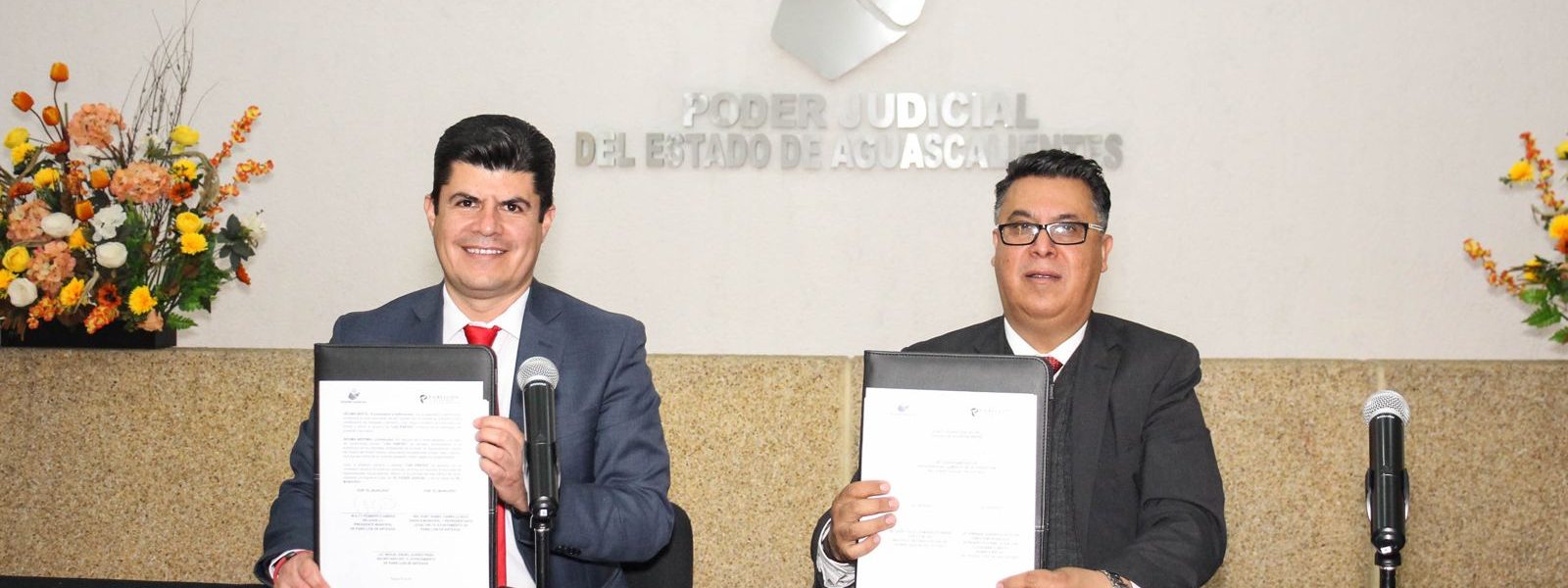 Firman convenio de colaboración PJE- Pabellón de Arteaga