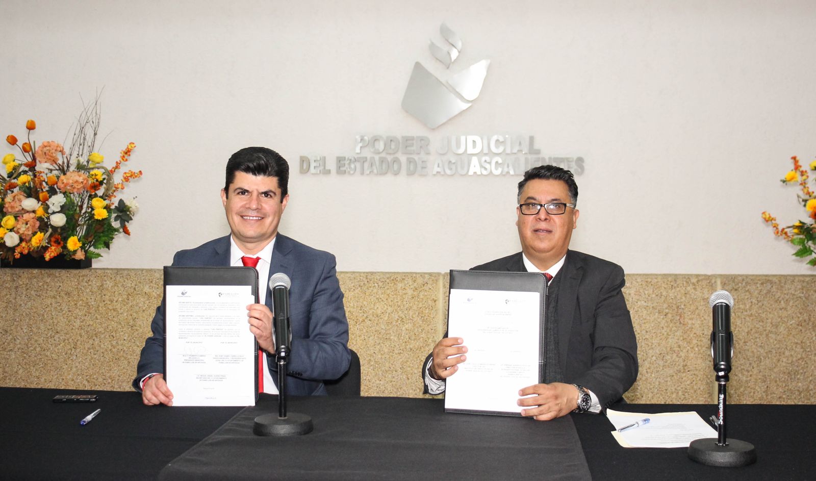 Firman convenio de colaboración PJE- Pabellón de Arteaga