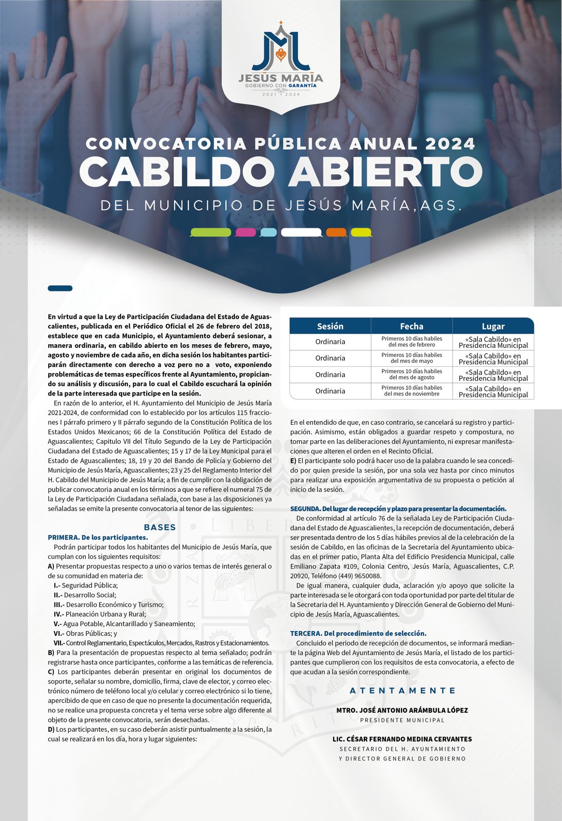 ABREN CONCOVATORIA PARA EL CABILDO ABIERTO