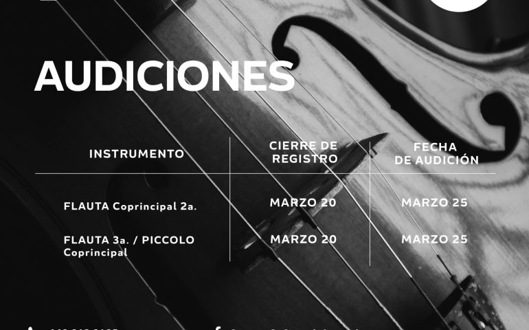 LA ORQUESTA SINFÓNICA DE AGUASCALIENTES ABRE AUDICIONES