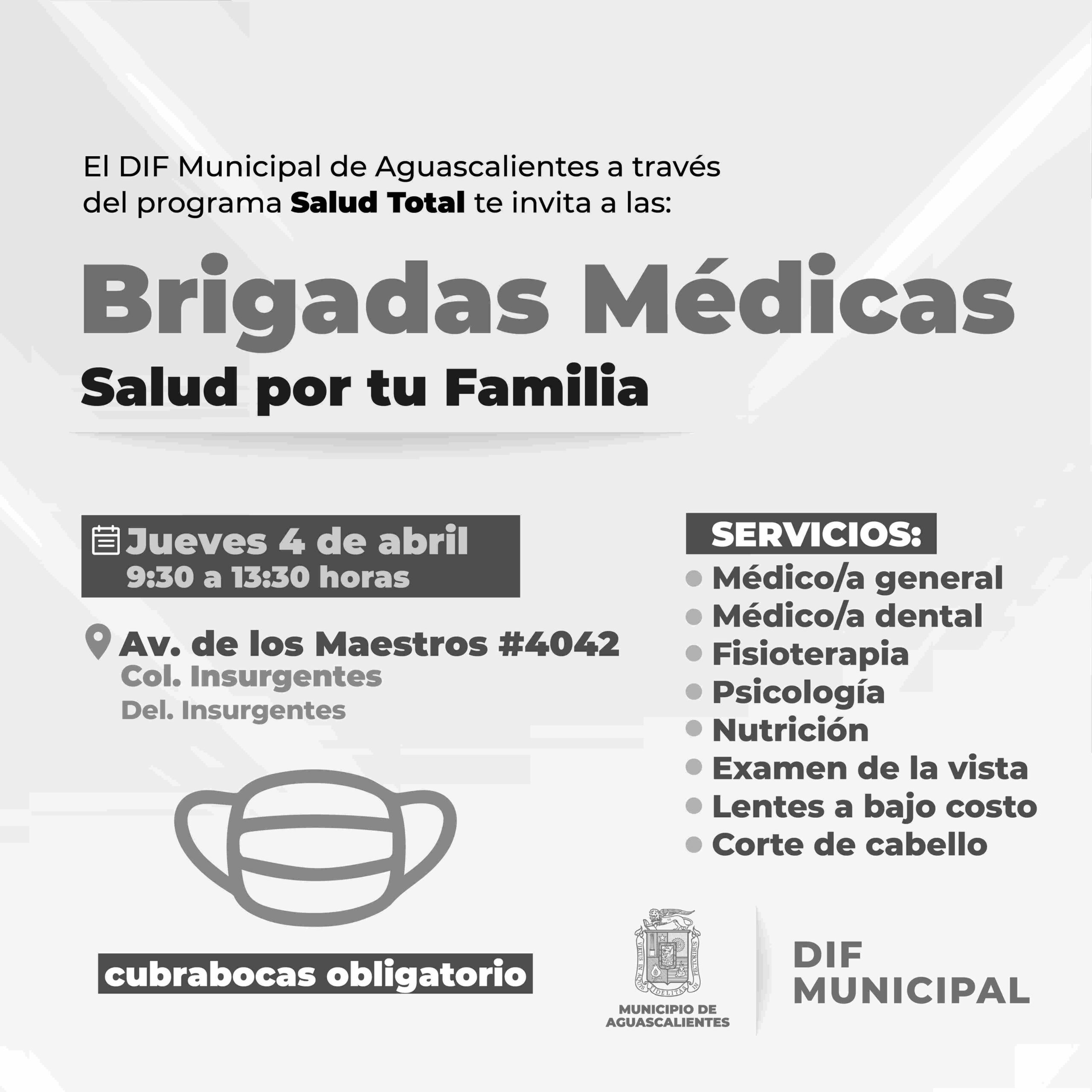 INVITA DIF MUNICIPAL A ACERCARSE A LAS BRIGADAS MÉDICAS