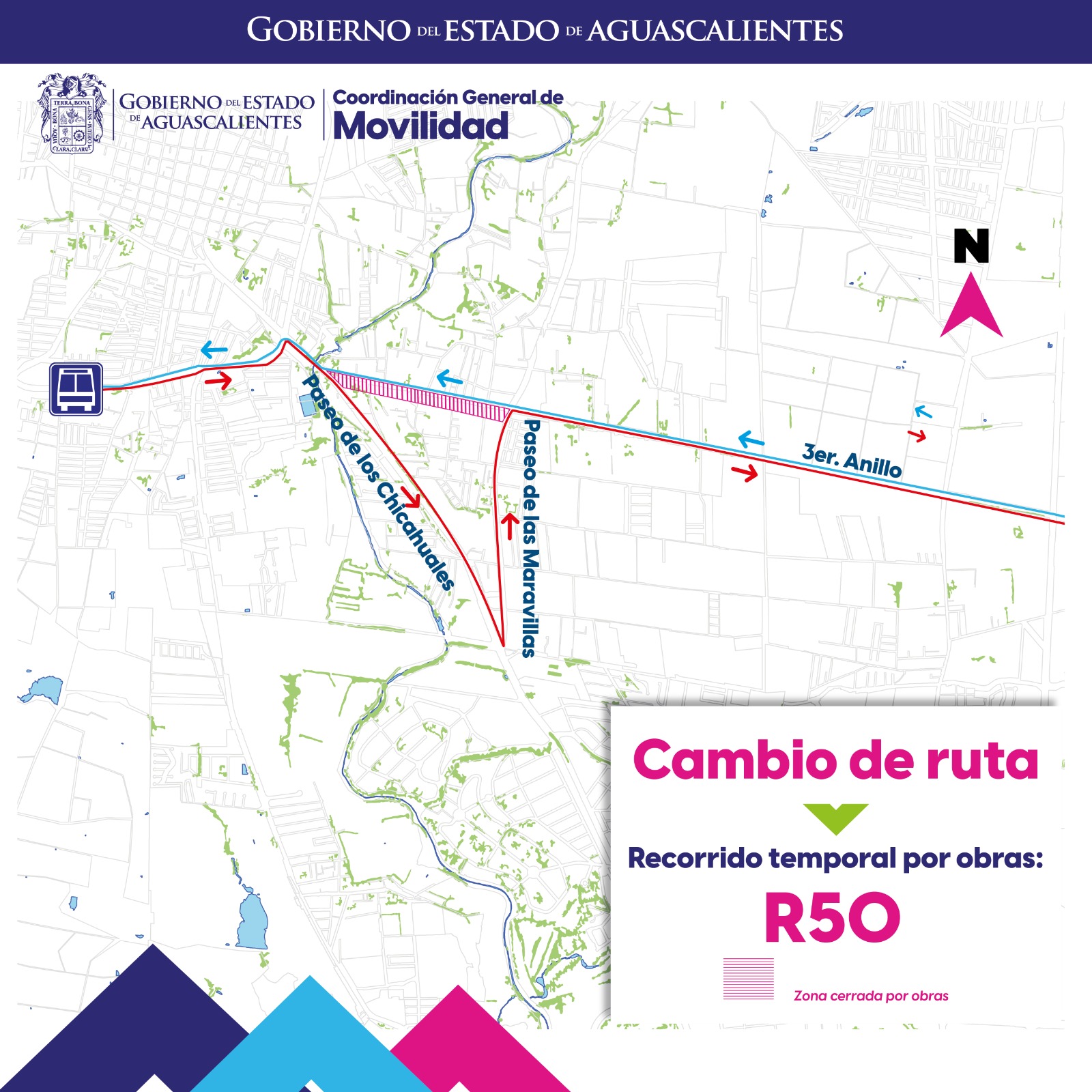 CAMBIOS EN LA RUTA 50 POR TRABAJOS DE REHABILITACIÓN EN TERCER ANILLO NORTE