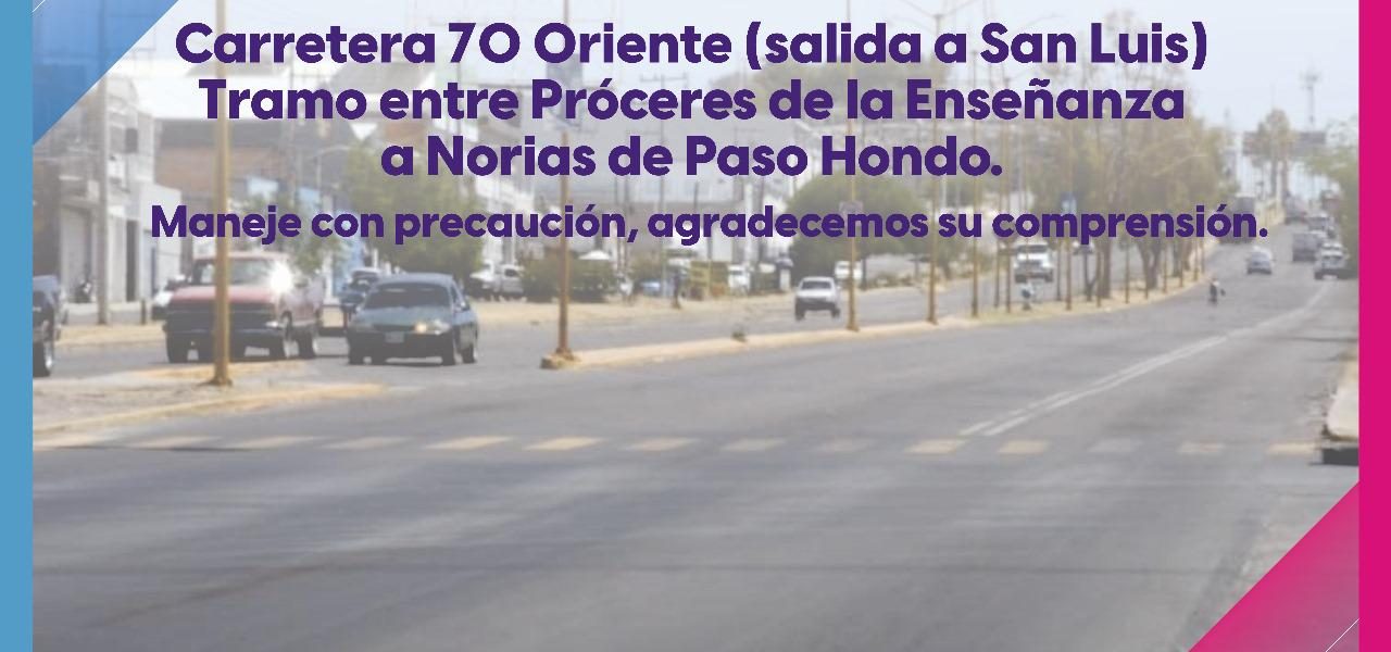 Obras de Públicas pintará líneas para separar carriles sobre la carretera estatal 70