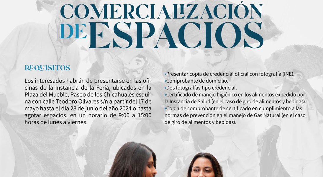 CONVOCATORIA PARA LA COMERCIALIZACIÓN DE ESPACIOS EN LA FERIA DE LOS CHICAHUALES 2024