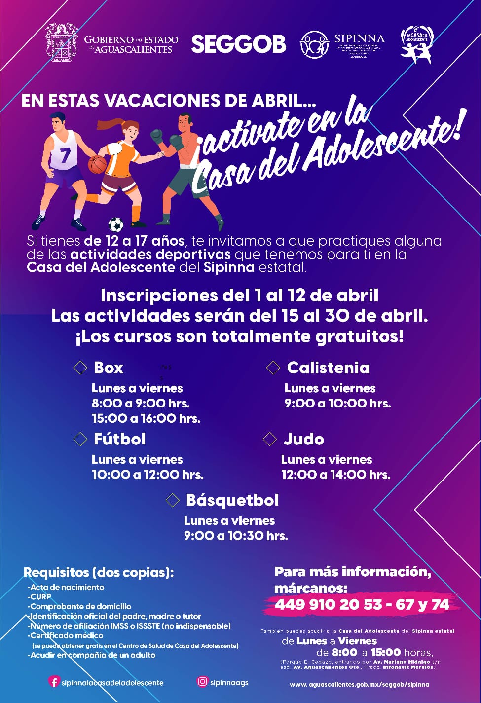 ¿NO SABES QUÉ HACER EN VACACIONES? INSCRÍBETE GRATIS A LOS TALLERES DE LA CASA DEL ADOLESCENTE