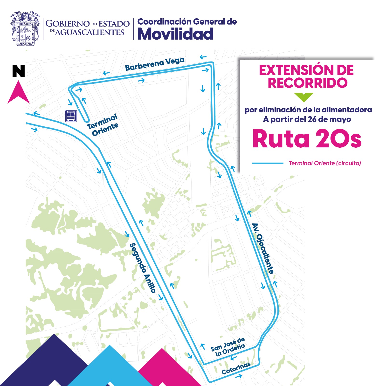 RUTAS 20 NORTE y 20 SUR AMPLÍAN SU RECORRIDO A PARTIR DEL DOMINGO