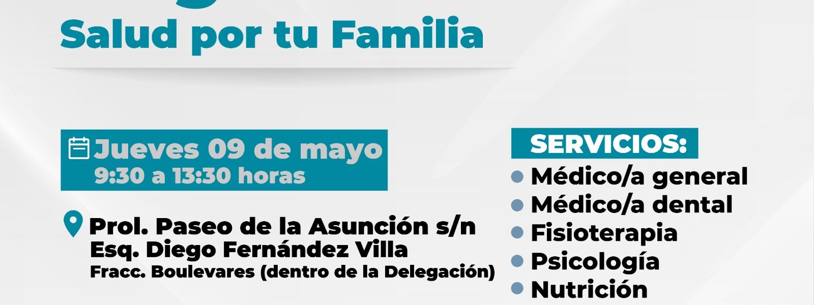 SE LLEVARÁN A CABO BRIGADAS MÉDICAS DEL DIF MUNICIPAL EN MUNICIPIO LIBRE Y BOULEVARES