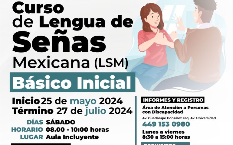 INVITA DIF MUNICIPAL A INSCRIBIRSE AL CURSO SABATINO DE LENGUA DE SEÑAS MEXICANA