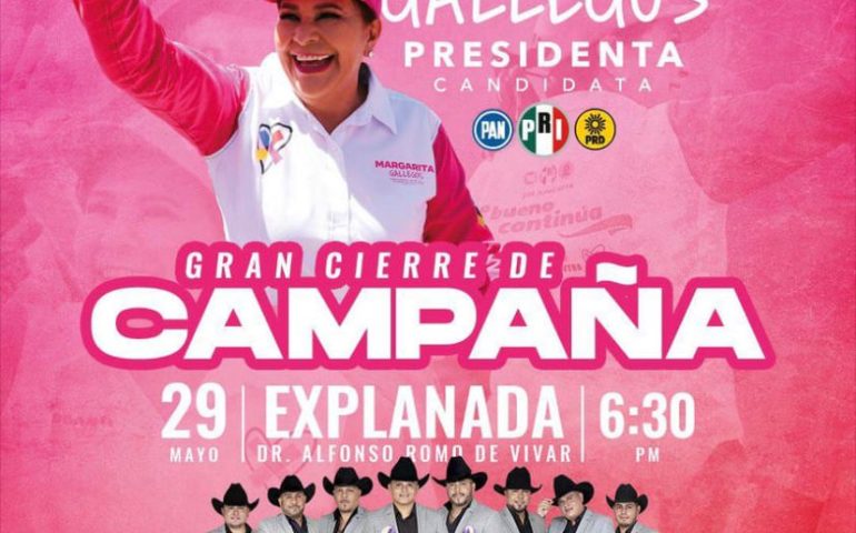 INVITA MARGARITA GALLEGOS A SU CIERRE DE CAMPAÑA