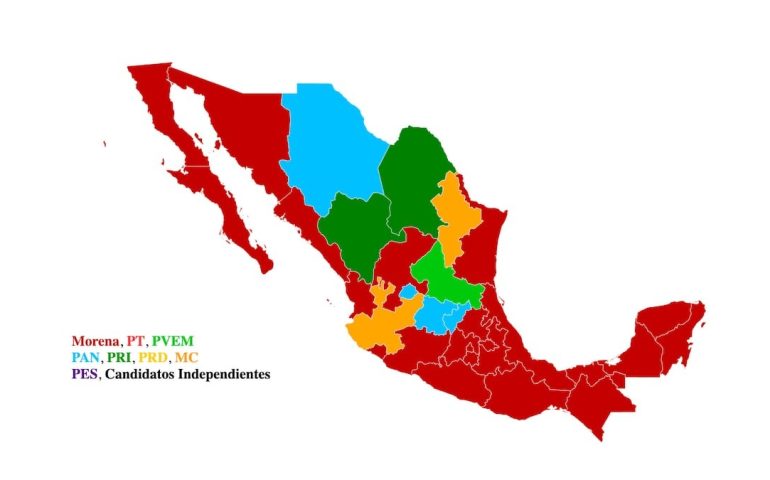 Morena gana el poder en 24 estados, así queda el mapa político en México
