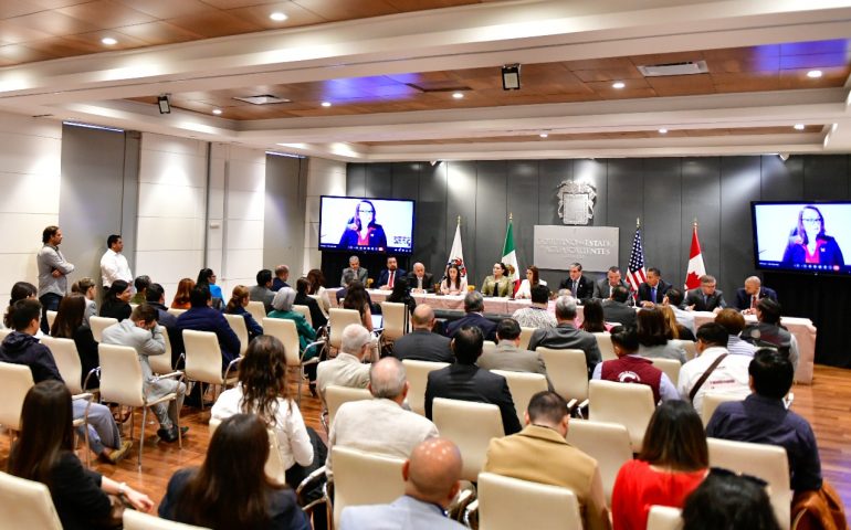 CON LA PARTICIPACIÓN DE EUA Y CANADÁ, TERE JIMÉNEZ INAUGURA ENCUENTRO SOBRE EL T-MEC Y SU IMPACTO EN LA REFORMA LABORAL