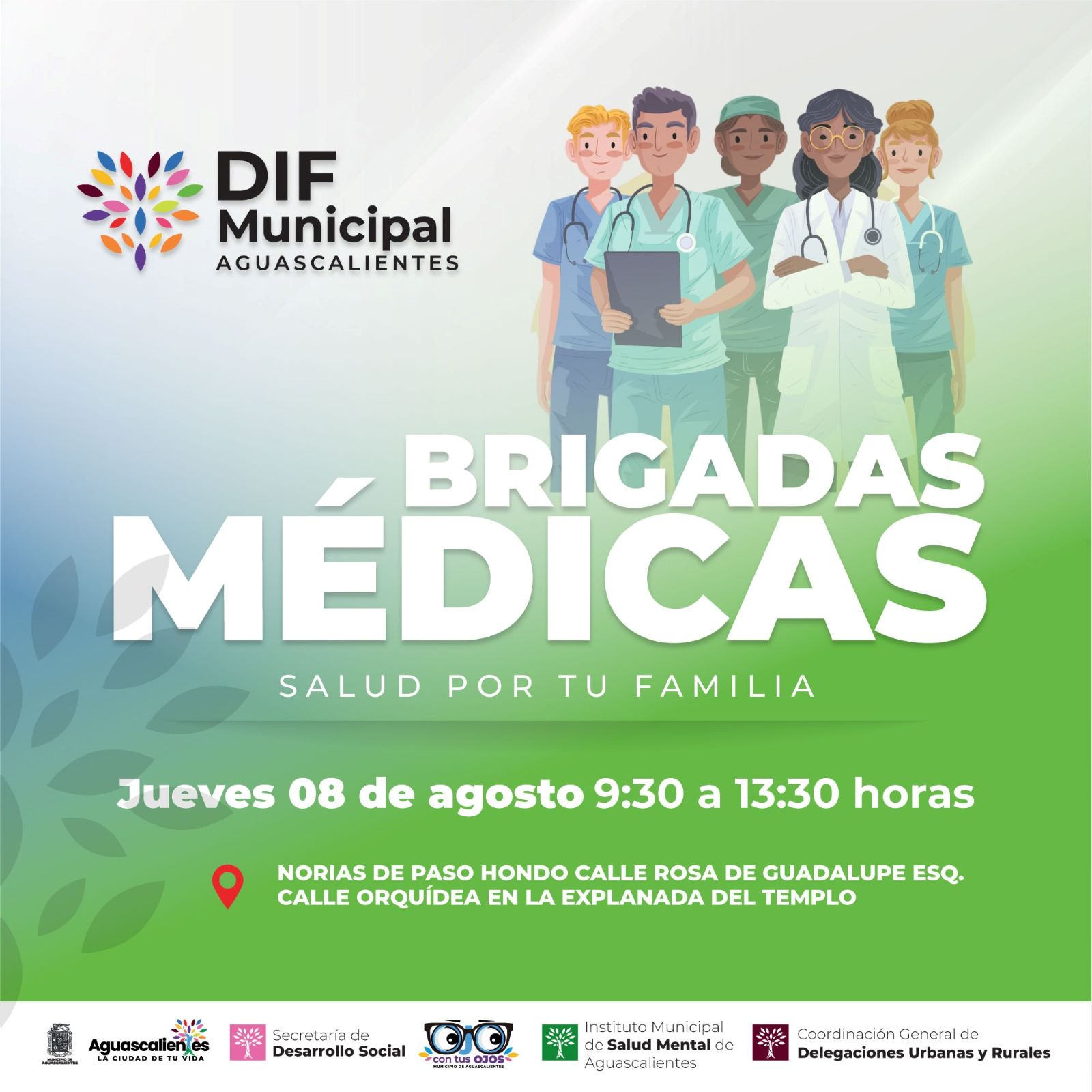 BRIGADAS MÉDICAS DEL DIF MUNICIPAL EN PASEOS DE SAN ANTONIO Y NORIAS DE PASO HONDO