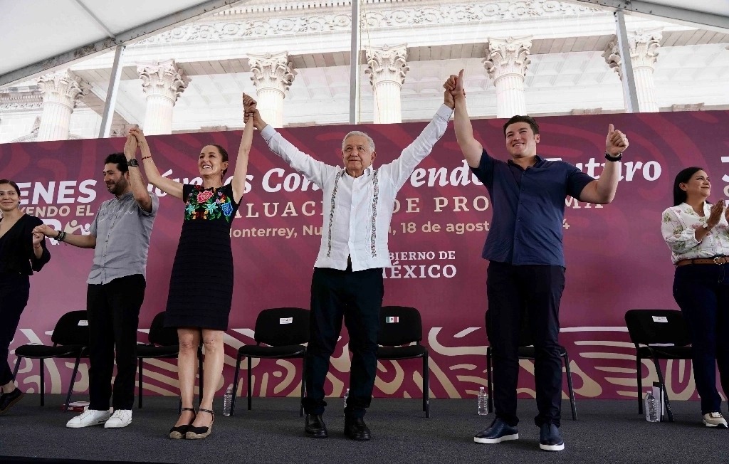 AMLO y Claudia en Nuevo León: “No habrá devaluación de fin de sevenio”; dijo el presidente
