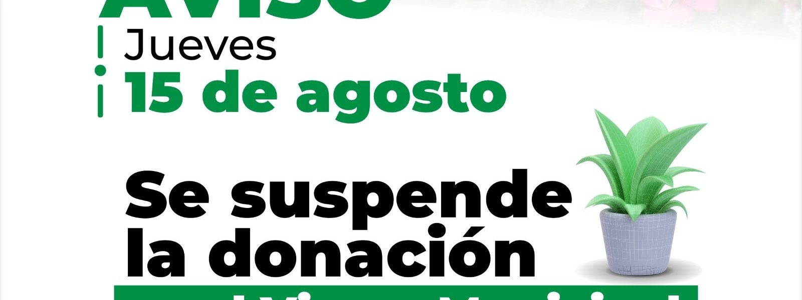 INFORMA SECRETARÍA DE SERVICIOS PÚBLICOS QUE ESTE 15 DE AGOSTO NO HABRÁ DONACIÓN DE PLANTAS EN EL VIVERO MUNICIPAL