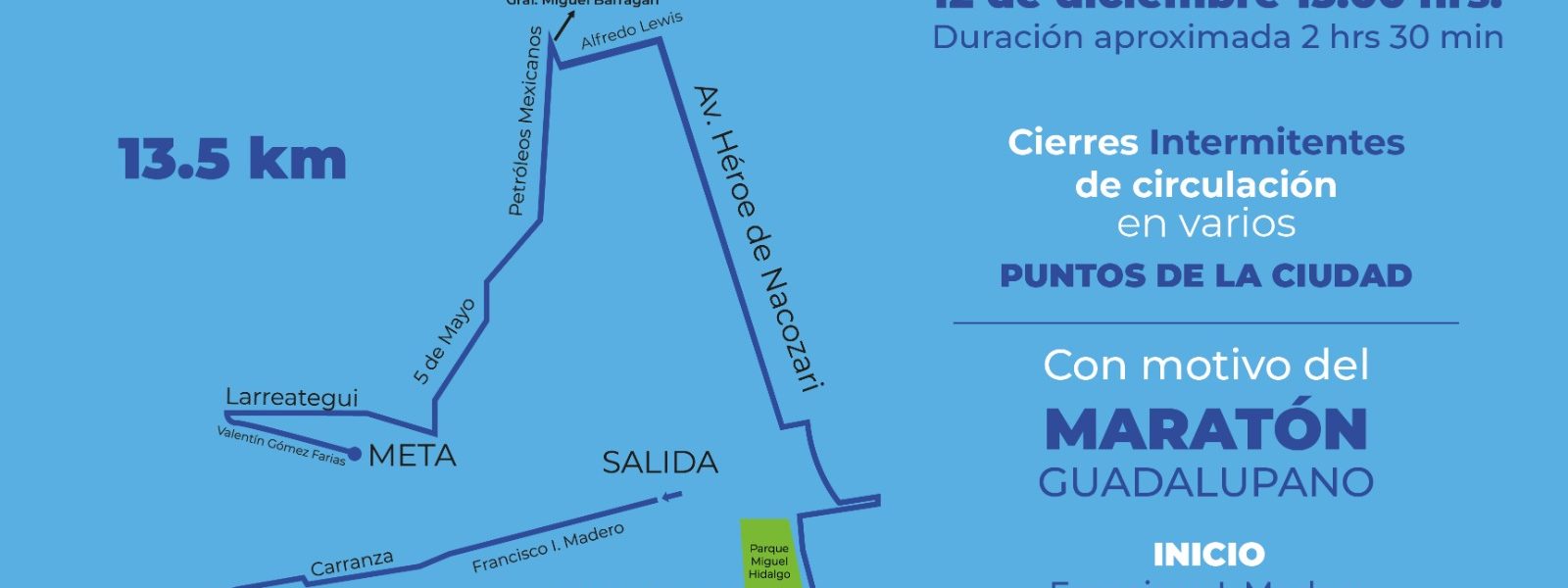 SECRETARÍA DE SEGURIDAD PÚBLICA MUNICIPAL ALISTA OPERATIVO DE VIALIDAD POR EL MARATÓN GUADALUPANO