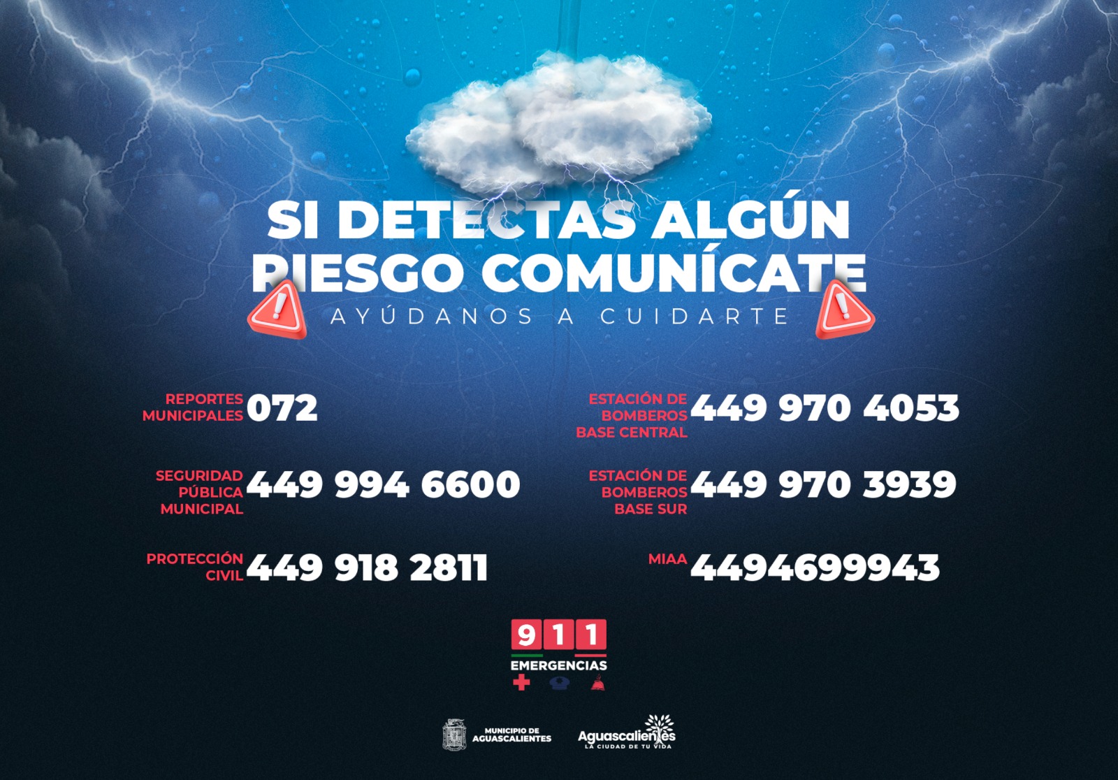 Ante las lluvias registradas en la ciudad Toma Precauciones y sigue las siguientes medidas de prevención de riesgos