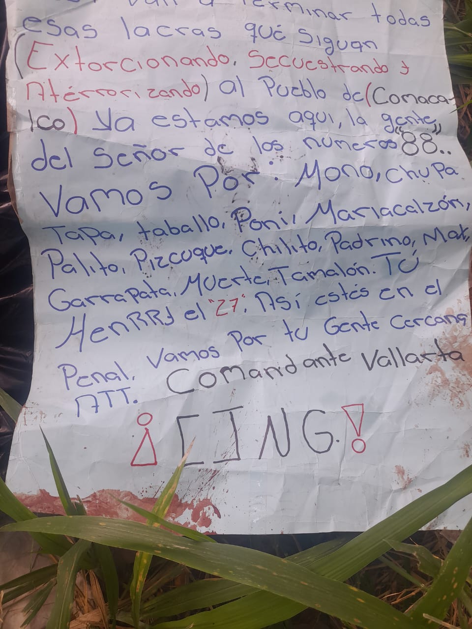 Hallan Cuerpo Decapitado con Mensaje de Amenaza del CJNG en Comalcalco