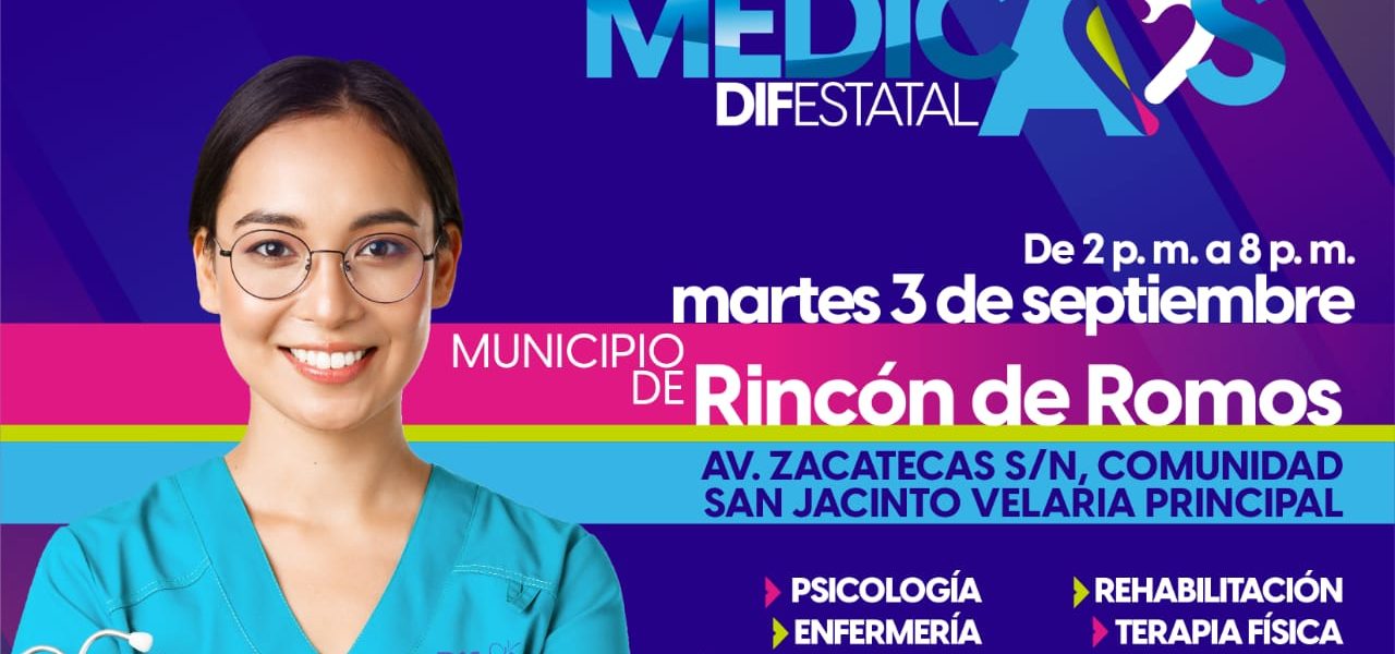ESTE MARTES EL DIF ESTATAL ACERCARÁ SERVICIOS MÉDICOS GRATUITOS A LA COMUNIDAD DE SAN JACINTO, RINCÓN DE ROMOS