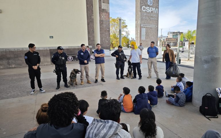 NIÑAS Y NIÑOS REFUGIADOS EN MÉXICO CONOCEN INSTALACIONES DE LA POLICÍA MUNICIPAL DE AGUASCALIENTES