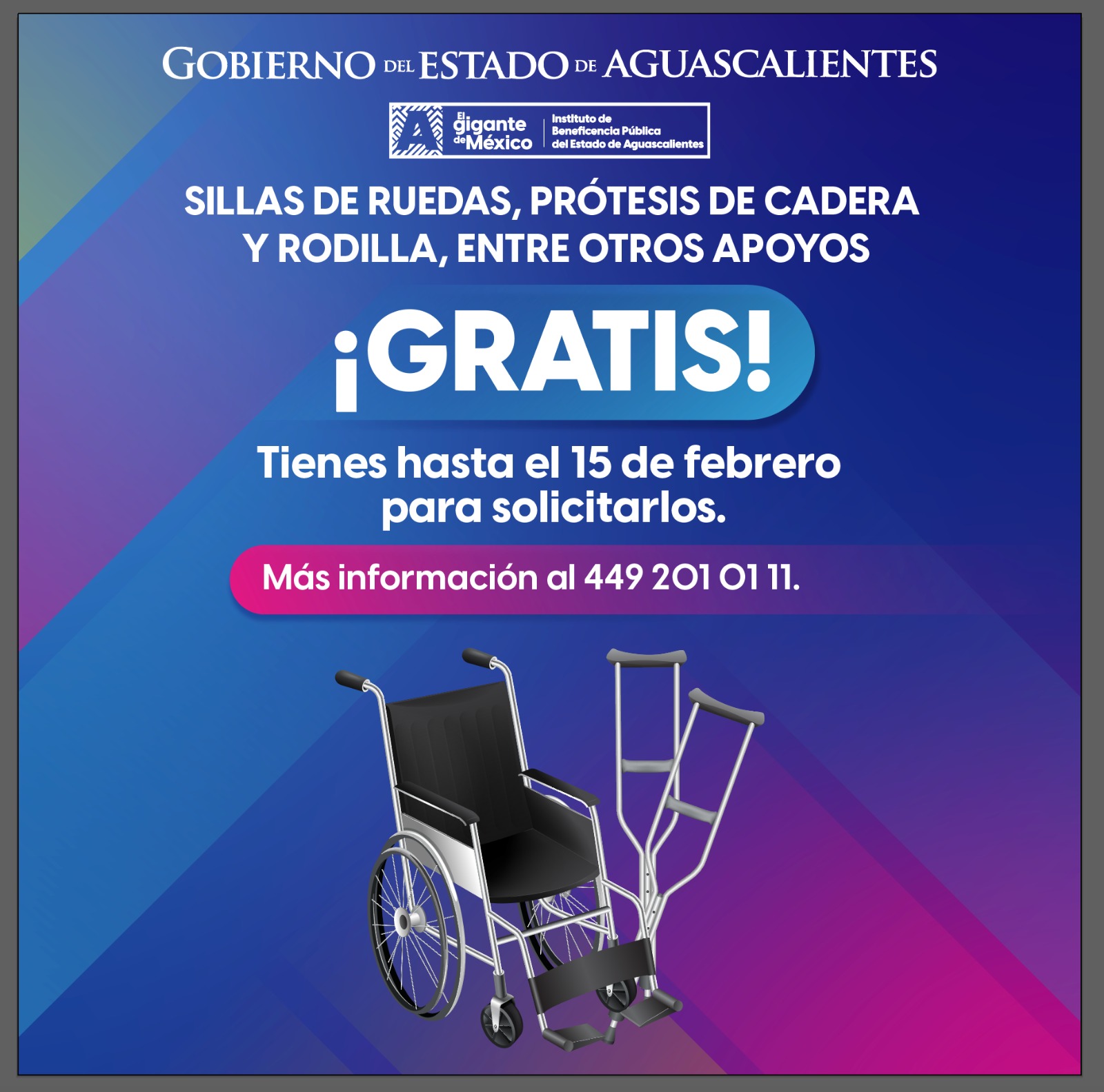 ABIERTA CONVOCATORIA PARA SILLAS DE RUEDAS, PRÓTESIS DE CADERA Y RODILLA, ENTRE OTROS APOYOS GRATIS