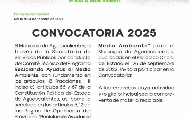 INVITA MUNICIPIO A RECICLADORAS A PARTICIPAR EN LA CONVOCATORIA “RECICLANDO AYUDAS AL MEDIO AMBIENTE”