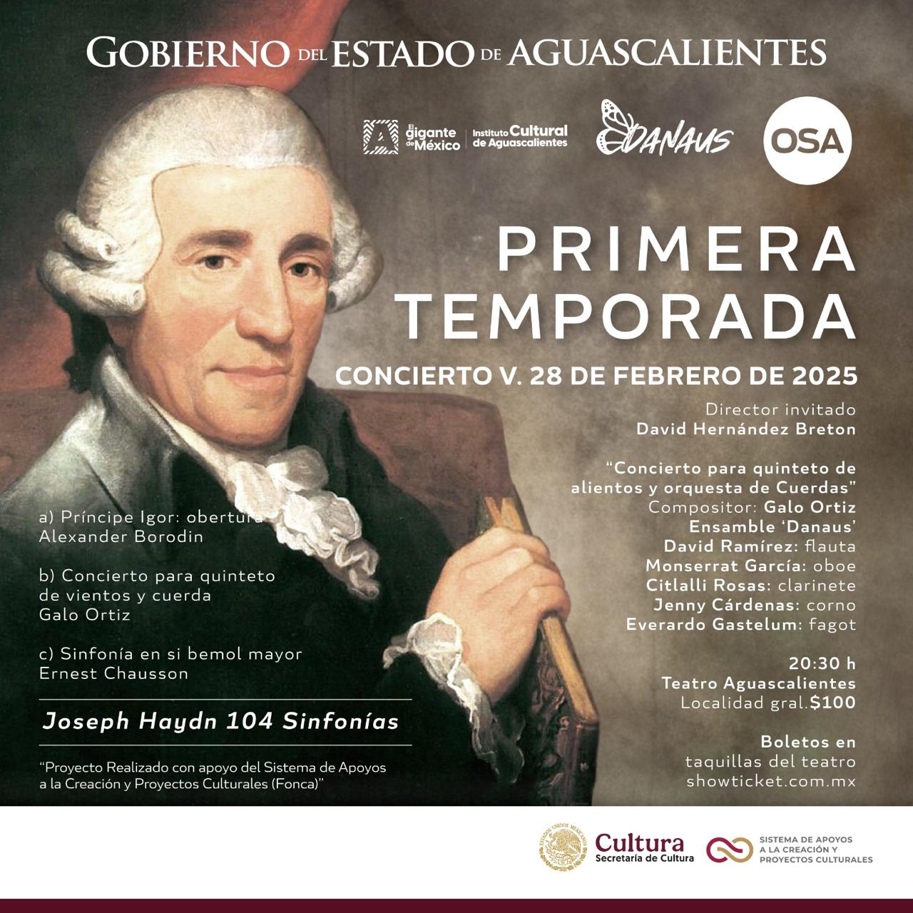EL PRÓXIMO CONCIERTO DE LA ORQUESTA SINFÓNICA SERÁ ESTE 28 DE FEBRERO