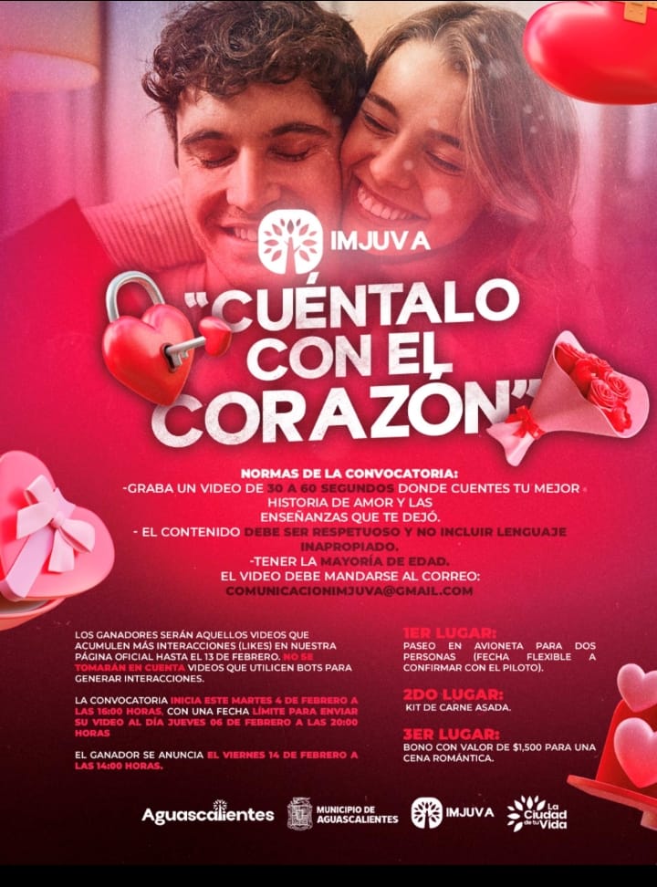 INSTITUTO MUNICIPAL DE LA JUVENTUD ABRE CONVOCATORIA PARA PARTICIPAR EN LA DINÁMICA “CUÉNTALO CON EL CORAZÓN”