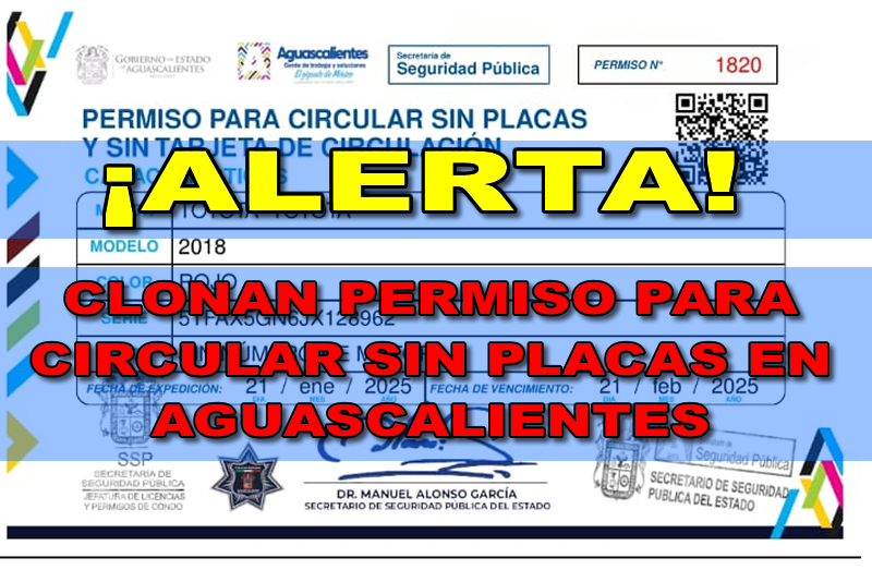 CLONAN PERMISO DE CIRCULACIÓN ESTATAL