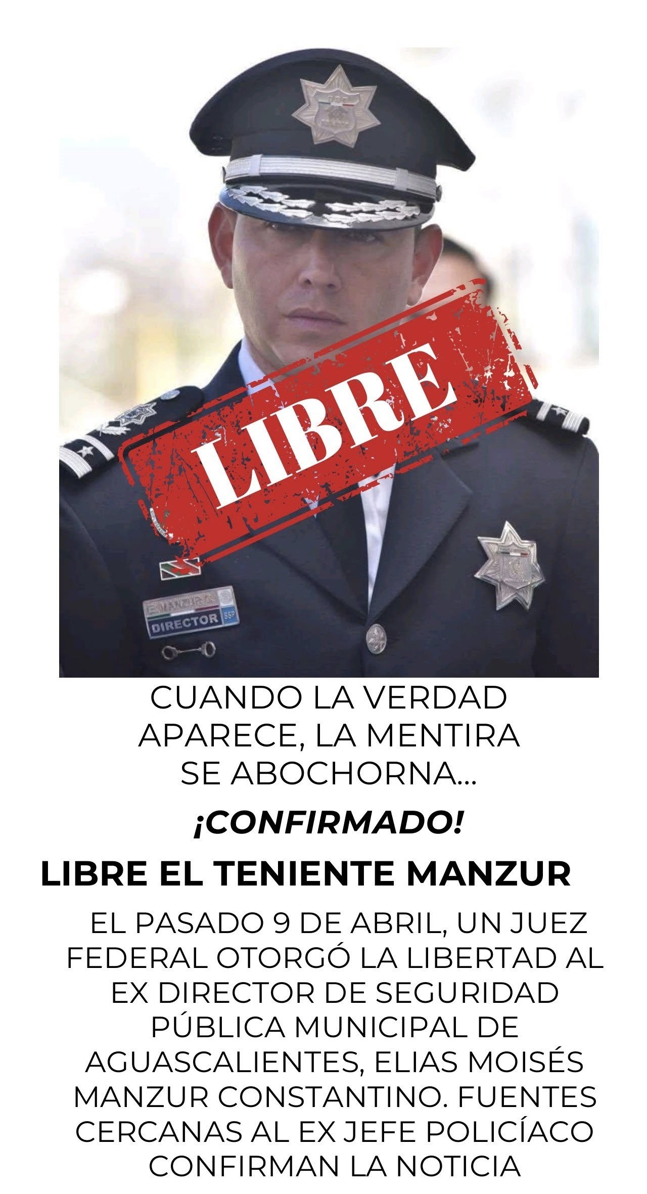 En libertad Elías Moisés Manzur ex Secretario de Seguridad Pública Municipal de Aguascalientes