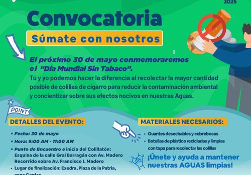 🚬 🚫 TE INVITAMOS A SUMARTE A LA RECOLECCIÓN MASIVA DE COLILLAS EN EL MARCO DEL DÍA MUNDIAL SIN TABACO