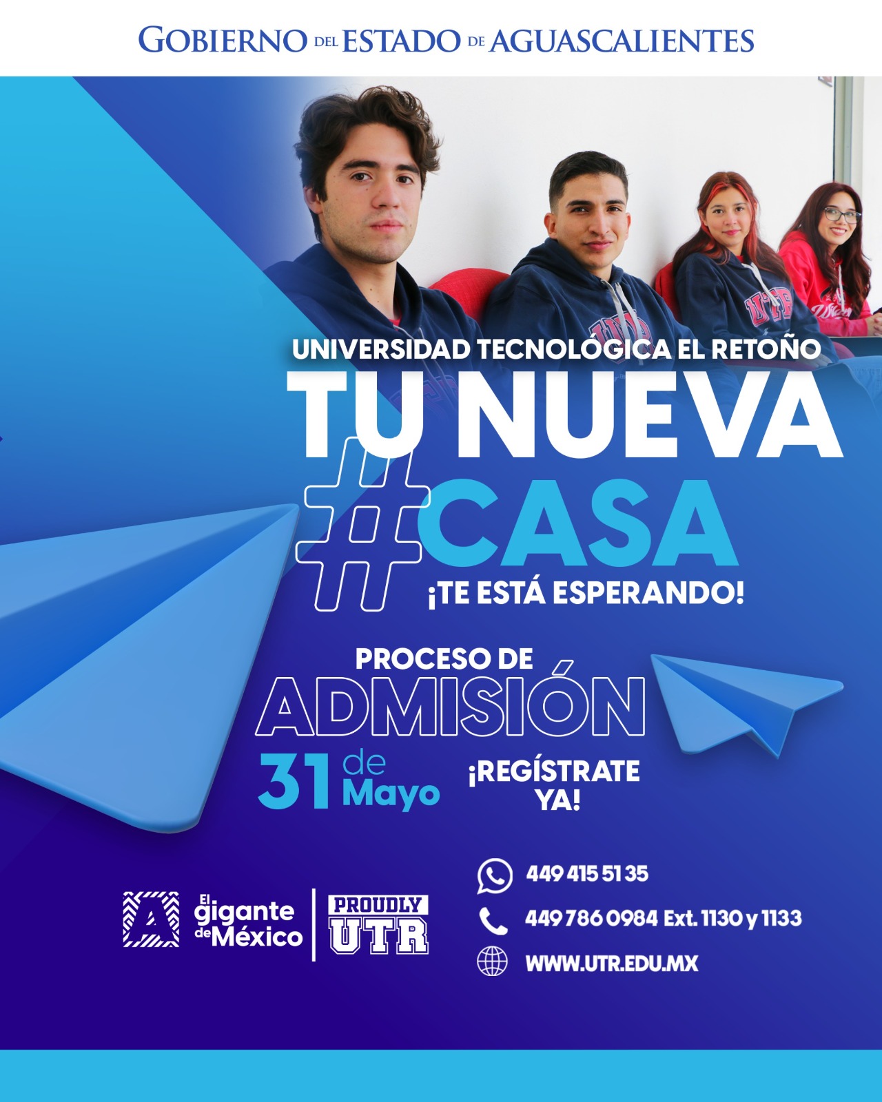 CARRERAS BILINGÜES Y CON MOVILIDAD INTERNACIONAL EN LA  UNIVERSIDAD TECNOLÓGICA EL RETOÑO; EXAMEN DE ADMISIÓN ESTE 31 DE MAYO