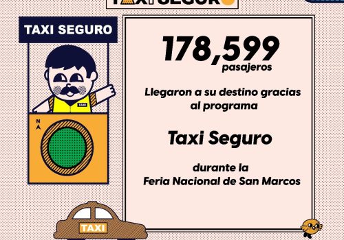 CERCA DE 180 MIL PASAJEROS UTILIZARON TAXI SEGURO DURANTE LA FERIA NACIONAL DE SAN MARCOS 2025