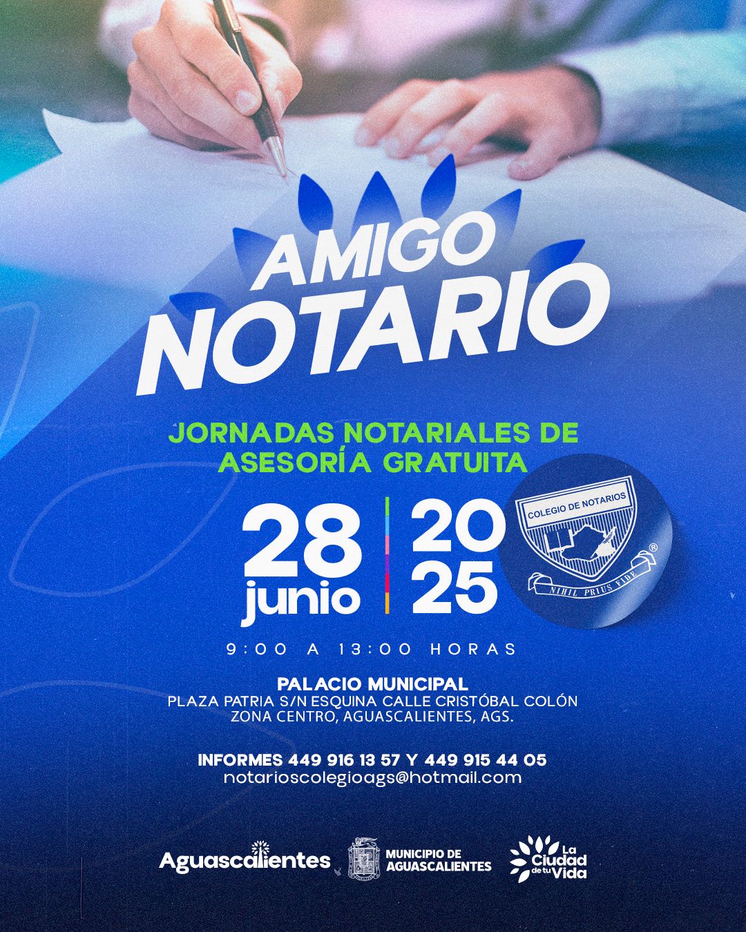 INVITAN A JORNADA DE ASESORÍA NOTARIAL GRATUITA EN PALACIO MUNICIPAL DE AGUASCALIENTES